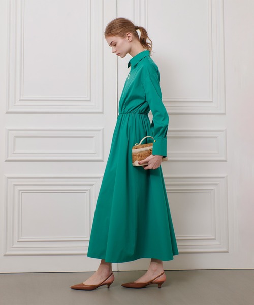 LOULOU WILLOUGHBY(ルルウィルビー)の「【LOULOU WILLOUGHBY】ボリュームギャザーシャツワンピース(ワンピース・レディース・ホワイト/グリーン/ブラック・1/2)」の3枚目の写真