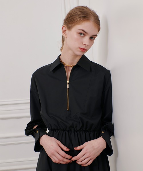 セール】【LOULOU WILLOUGHBY】ボリュームギャザーシャツワンピース