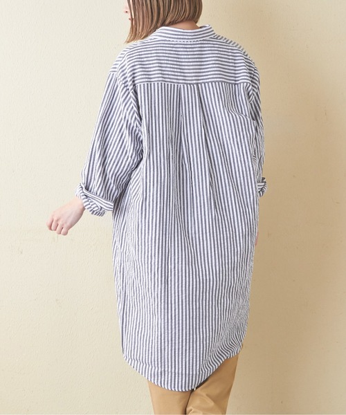 CUBE SUGAR(キューブシュガー)の「チェックストライプシャツワンピース(シャツワンピース・レディース・ブラック系その他/ブルー系その他/ストライプ・M)」の11枚目の写真