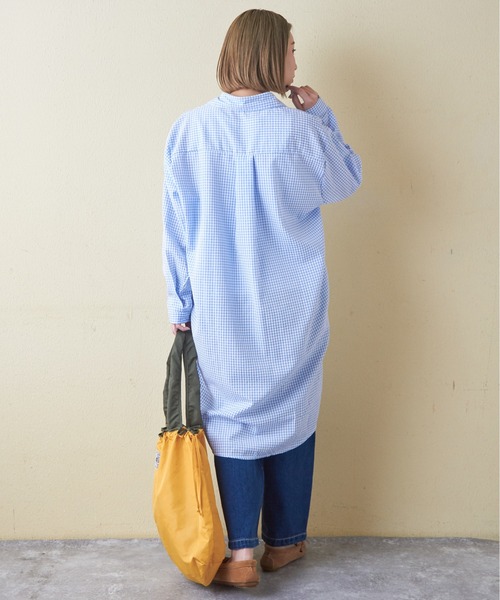 CUBE SUGAR(キューブシュガー)の「チェックストライプシャツワンピース(シャツワンピース・レディース・ブラック系その他/ブルー系その他/ストライプ・M)」の18枚目の写真