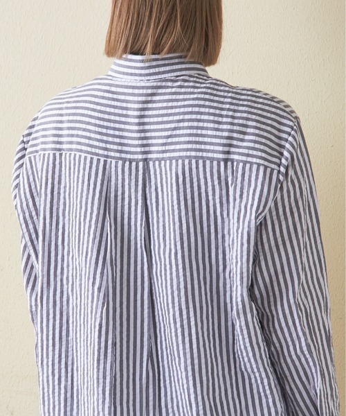CUBE SUGAR(キューブシュガー)の「チェックストライプシャツワンピース(シャツワンピース・レディース・ブラック系その他/ブルー系その他/ストライプ・M)」の15枚目の写真