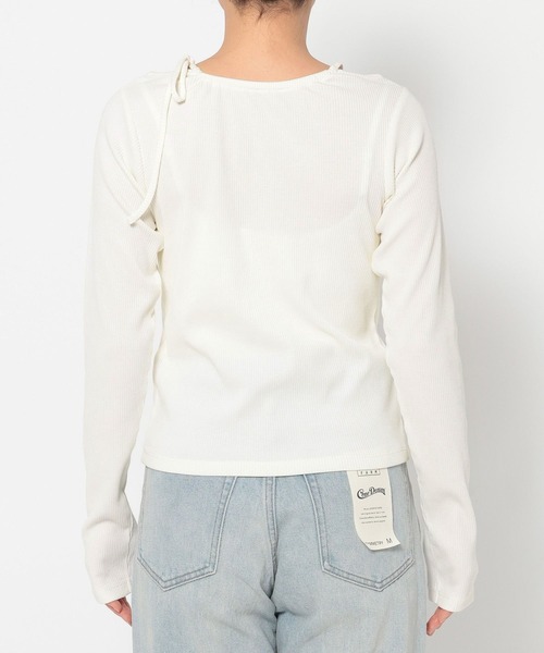 LOWRYS FARM（ローリーズファーム）の「ネックリボンロングスリーブ　 290055（Tシャツ/カットソー・レディース・アイボリー/ブルー系その他/ブラック・FREE）」の12枚目の写真