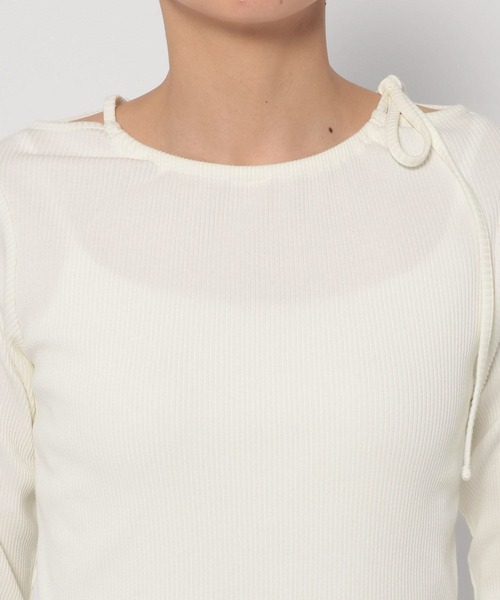 LOWRYS FARM（ローリーズファーム）の「ネックリボンロングスリーブ　 290055（Tシャツ/カットソー・レディース・アイボリー/ブルー系その他/ブラック・FREE）」の13枚目の写真