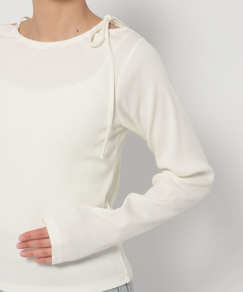 LOWRYS FARM（ローリーズファーム）の「ネックリボンロングスリーブ　 290055（Tシャツ/カットソー・レディース・アイボリー/ブルー系その他/ブラック・FREE）」の14枚目の写真