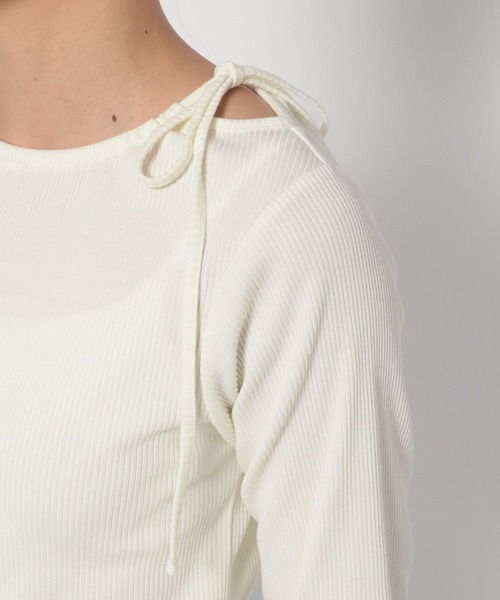 LOWRYS FARM（ローリーズファーム）の「ネックリボンロングスリーブ　 290055（Tシャツ/カットソー・レディース・アイボリー/ブルー系その他/ブラック・FREE）」の16枚目の写真