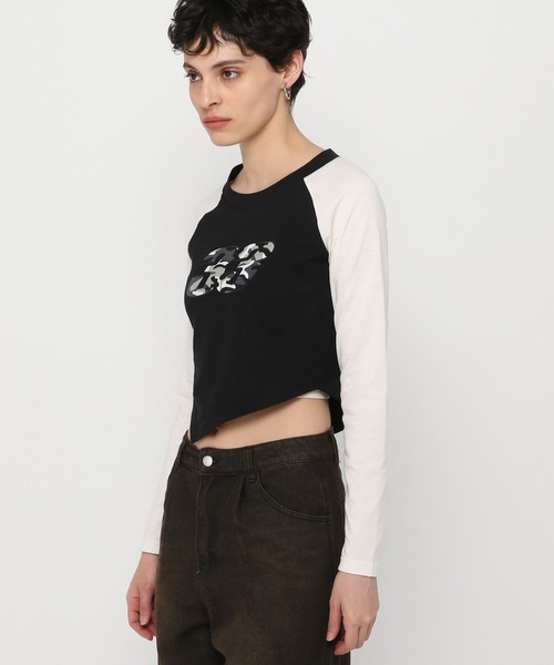 3.3 Field Trip （3.3フィールドトリップ）の「3.3 Field Trip／裾アシメラグランロングスリーブ（Tシャツ/カットソー・レディース・チャコール/アイボリー/グレー・FREE）」の8枚目の写真