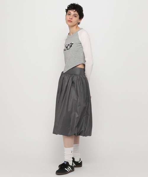 3.3 Field Trip （3.3フィールドトリップ）の「3.3 Field Trip／裾アシメラグランロングスリーブ（Tシャツ/カットソー・レディース・チャコール/アイボリー/グレー・FREE）」の15枚目の写真