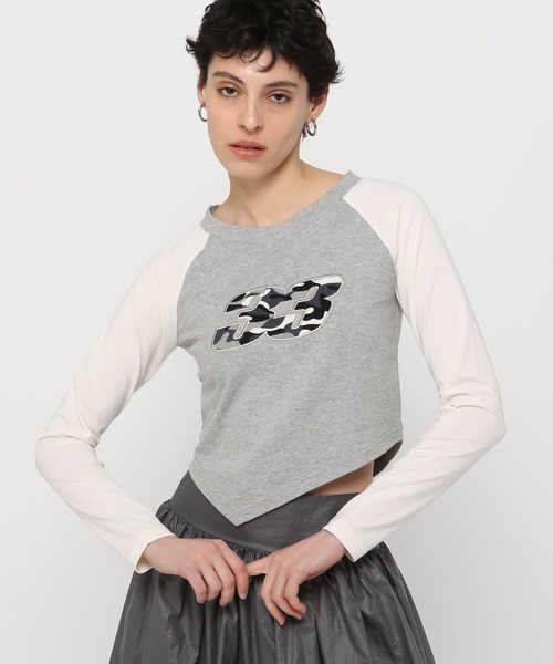 3.3 Field Trip （3.3フィールドトリップ）の「3.3 Field Trip／裾アシメラグランロングスリーブ（Tシャツ/カットソー・レディース・チャコール/アイボリー/グレー・FREE）」の17枚目の写真