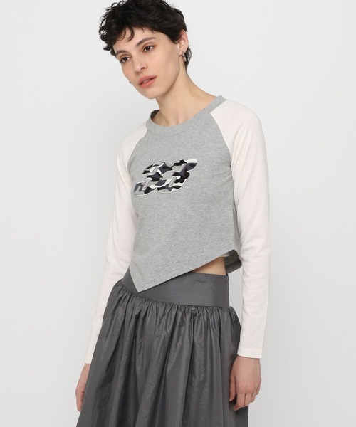 3.3 Field Trip （3.3フィールドトリップ）の「3.3 Field Trip／裾アシメラグランロングスリーブ（Tシャツ/カットソー・レディース・チャコール/アイボリー/グレー・FREE）」の19枚目の写真