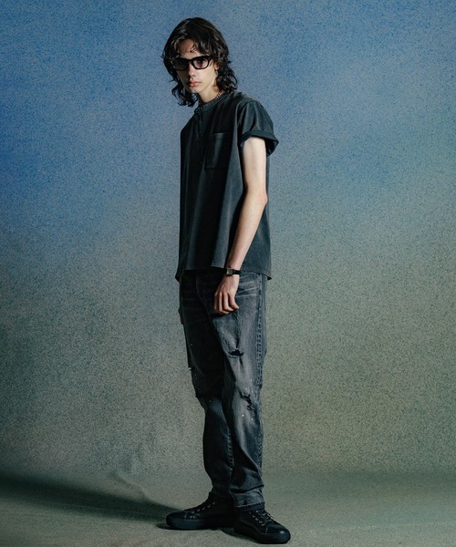CRIMIE(クライミー)の「VINTAGE USED EDDIE SHORT LENGTH HENRY NECK T SHIRT(Tシャツ/カットソー・メンズ・ブラック・XXL/XL/L/M/S)」の10枚目の写真