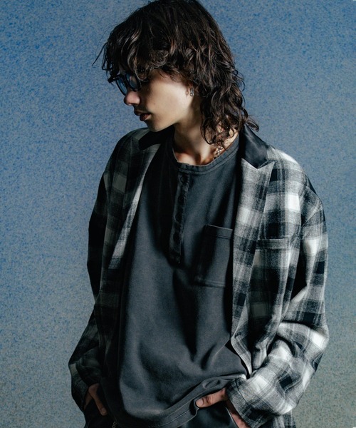 CRIMIE(クライミー)の「VINTAGE USED EDDIE SHORT LENGTH HENRY NECK T SHIRT(Tシャツ/カットソー・メンズ・ブラック・XXL/XL/L/M/S)」の5枚目の写真
