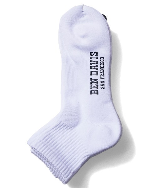 BEN DAVIS（ベンデイビス）の「《BEN DAVIS》ロゴプリント 3P ソックス（ソックス/靴下・メンズ・ホワイト/ヘザーグレー/ブラック・FREE）」の4枚目の写真