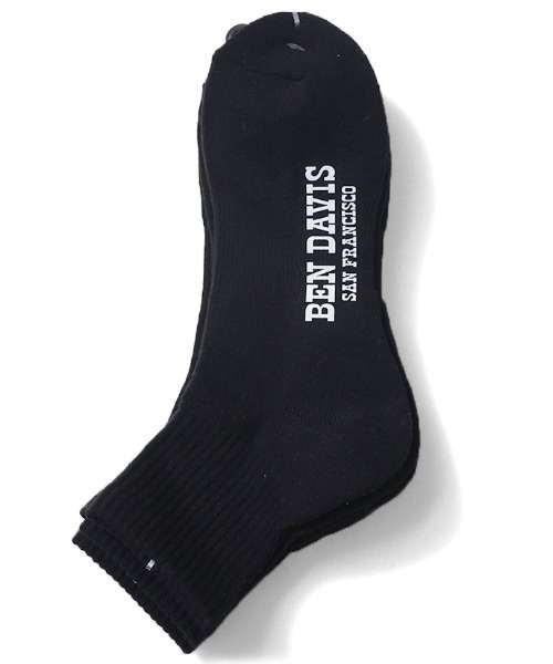 BEN DAVIS（ベンデイビス）の「《BEN DAVIS》ロゴプリント 3P ソックス（ソックス/靴下・メンズ・ホワイト/ヘザーグレー/ブラック・FREE）」の5枚目の写真