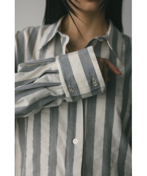 STYLEMIXER（スタイルミキサー）の「ストライプオーバーシャツ（シャツ/ブラウス・レディース・ライトグレー/ブラック・FREE）」の17枚目の写真