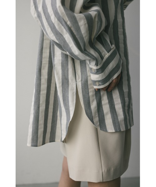STYLEMIXER（スタイルミキサー）の「ストライプオーバーシャツ（シャツ/ブラウス・レディース・ライトグレー/ブラック・FREE）」の18枚目の写真