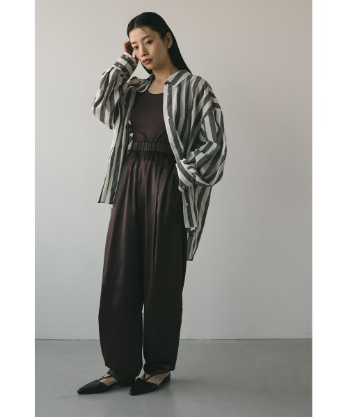 STYLEMIXER（スタイルミキサー）の「ストライプオーバーシャツ（シャツ/ブラウス・レディース・ライトグレー/ブラック・FREE）」の3枚目の写真