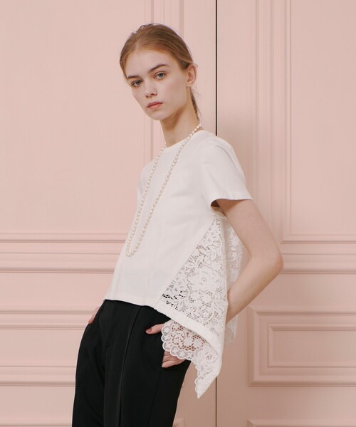 LOULOU WILLOUGHBY＊レースドッキングプルオーバートップス LOULOU WILLOUGHBY】レースドッキングプルオーバーブラウス（T