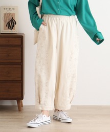 EMAGO イカリ刺繍裾タックパンツ