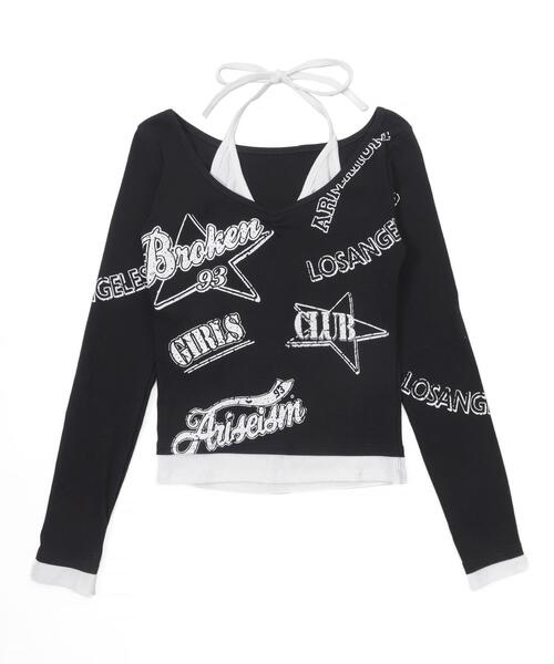 dispark(ディスパーク)の「DISPARK/グラフィックキャミレイヤードトップス(Tシャツ/カットソー・レディース・ブラック/ホワイト・FREE)」の12枚目の写真