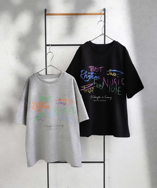 antiqua(アンティカ)の「アートプリントTシャツ(Tシャツ/カットソー・レディース・ブラック/杢グレー・ONE SIZE)」の11枚目の写真
