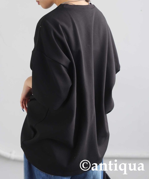 antiqua(アンティカ)の「アートプリントTシャツ(Tシャツ/カットソー・レディース・ブラック/杢グレー・ONE SIZE)」の4枚目の写真