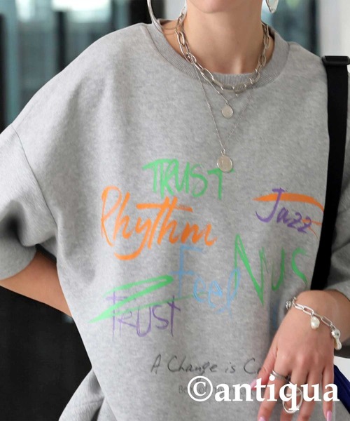 antiqua(アンティカ)の「アートプリントTシャツ(Tシャツ/カットソー・レディース・ブラック/杢グレー・ONE SIZE)」の7枚目の写真