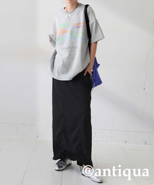 antiqua(アンティカ)の「アートプリントTシャツ(Tシャツ/カットソー・レディース・ブラック/杢グレー・ONE SIZE)」の8枚目の写真