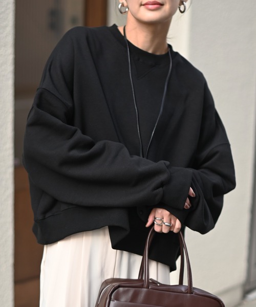 Marient（マリエント）の「クロップドオーバースウェットPO（スウェット・レディース・ライトグレー・FREE）」の7枚目の写真