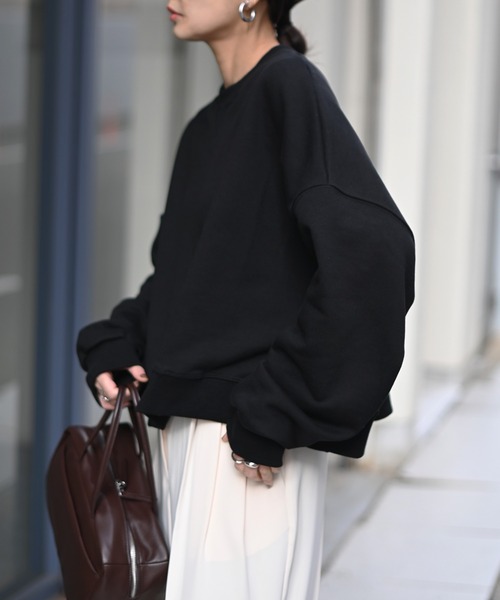 Marient（マリエント）の「クロップドオーバースウェットPO（スウェット・レディース・ライトグレー・FREE）」の8枚目の写真