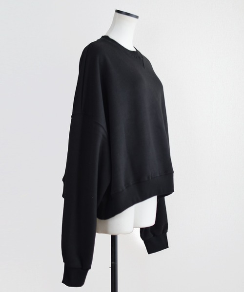 Marient（マリエント）の「クロップドオーバースウェットPO（スウェット・レディース・ライトグレー・FREE）」の12枚目の写真