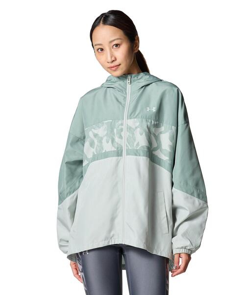 UNDER ARMOUR(アンダーアーマー)の「UAメッシュ ライナー ウーブン プリント フルジップ フーディー(トレーニング/レディース)(その他アウター・レディース・カーキ系・L/M/XL/S)」の1枚目の写真