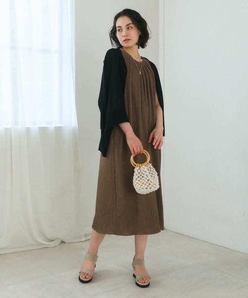 Bou Jeloud(ブージュルード)の「ジャガードフレアワンピース(ワンピース・レディース・イエロー/カーキ/ブラック・38)」の2枚目の写真
