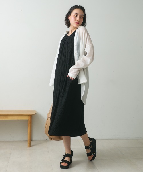 Bou Jeloud(ブージュルード)の「ジャガードフレアワンピース(ワンピース・レディース・イエロー/カーキ/ブラック・38)」の1枚目の写真