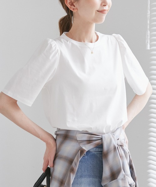 セール】【UVカット・接触冷感】70シルケットパフスリーブトップス（T