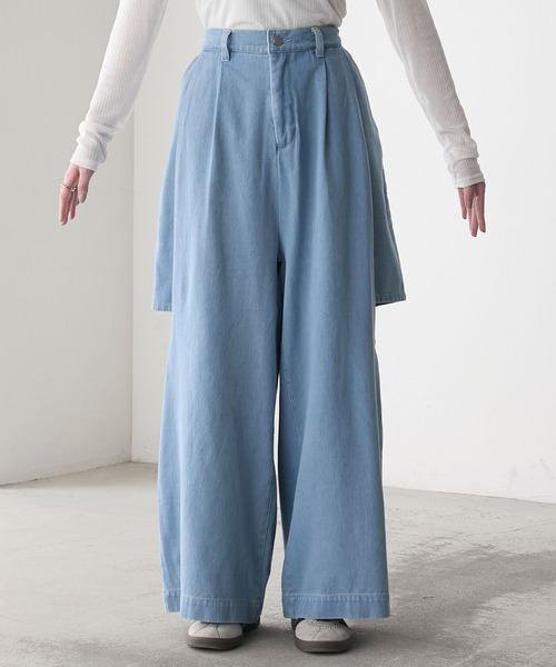 forksy.(フォルクシー)の「【forksy.】カットアウト ドッキング ワイドデニムパンツ(デニムパンツ・レディース・グレー/ブルー・M/L)」の10枚目の写真