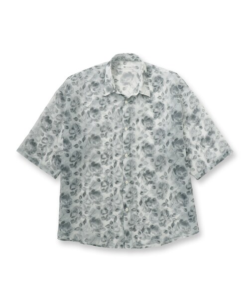 tk.TAKEO KIKUCHI（ティーケータケオキクチ）の「シアーフラワーシャツ（シャツ/ブラウス・メンズ・ブラック/ホワイト/ネイビー・01/02/03）」の4枚目の写真