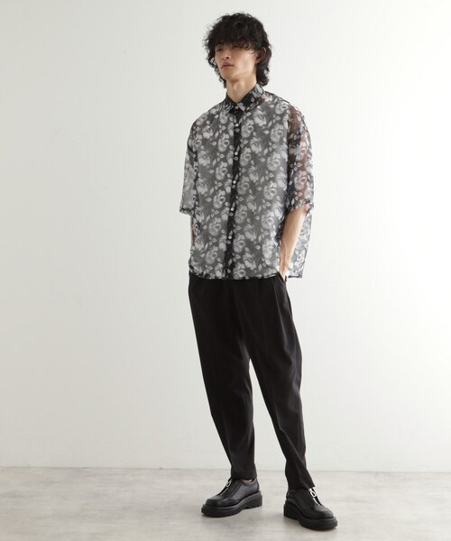 tk.TAKEO KIKUCHI（ティーケータケオキクチ）の「シアーフラワーシャツ（シャツ/ブラウス・メンズ・ブラック/ホワイト/ネイビー・01/02/03）」の10枚目の写真