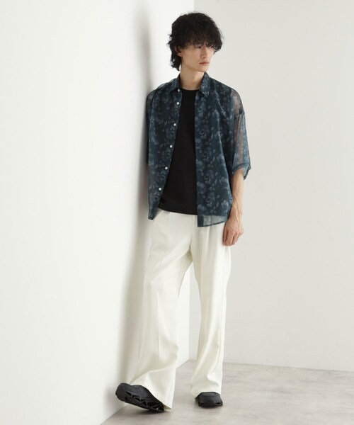 tk.TAKEO KIKUCHI（ティーケータケオキクチ）の「シアーフラワーシャツ（シャツ/ブラウス・メンズ・ブラック/ホワイト/ネイビー・01/02/03）」の15枚目の写真