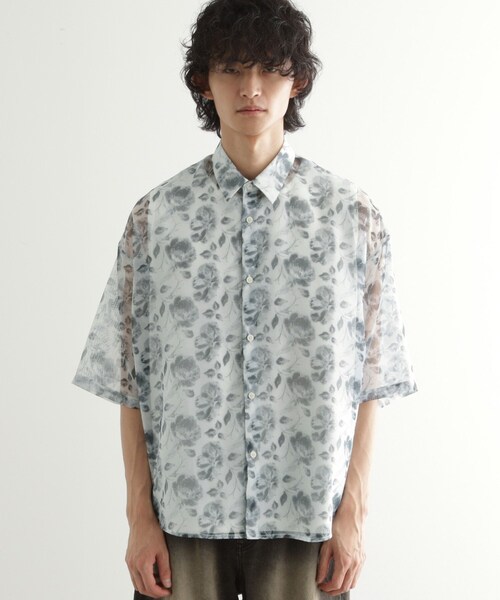 tk.TAKEO KIKUCHI（ティーケータケオキクチ）の「シアーフラワーシャツ（シャツ/ブラウス・メンズ・ブラック/ホワイト/ネイビー・01/02/03）」の17枚目の写真