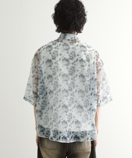 tk.TAKEO KIKUCHI（ティーケータケオキクチ）の「シアーフラワーシャツ（シャツ/ブラウス・メンズ・ブラック/ホワイト/ネイビー・01/02/03）」の19枚目の写真