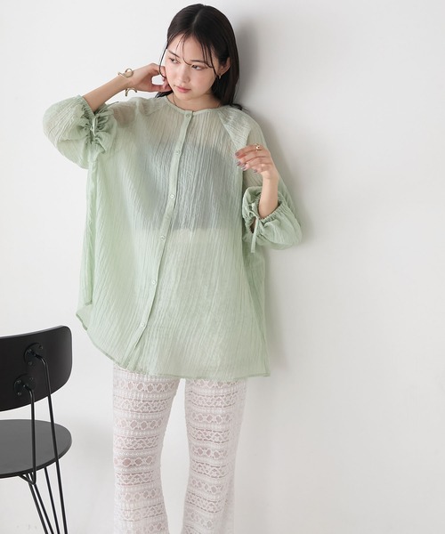 forksy.(フォルクシー)の「【forksy.】楊柳シアー ボリュームスリーブ ブラウス(シャツ/ブラウス・レディース・ライトイエロー/ブラック/ミント・FREE)」の14枚目の写真