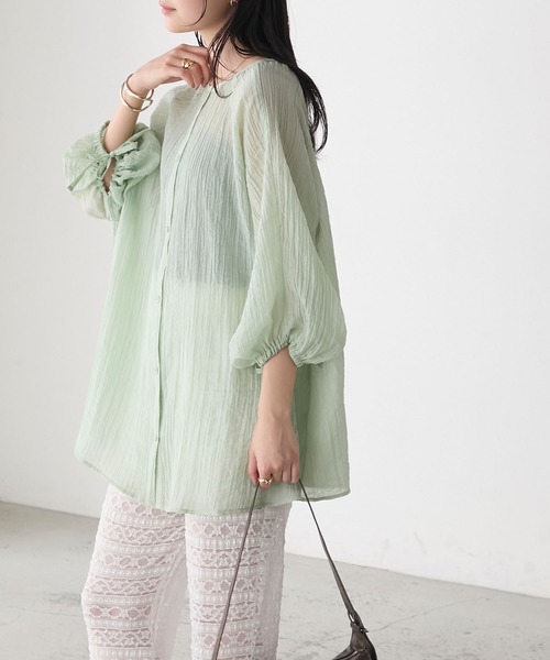 forksy.(フォルクシー)の「【forksy.】楊柳シアー ボリュームスリーブ ブラウス(シャツ/ブラウス・レディース・ライトイエロー/ブラック/ミント・FREE)」の16枚目の写真