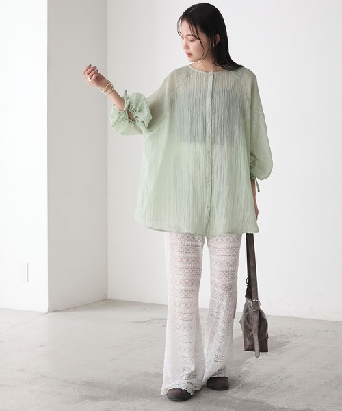 forksy.(フォルクシー)の「【forksy.】楊柳シアー ボリュームスリーブ ブラウス(シャツ/ブラウス・レディース・ライトイエロー/ブラック/ミント・FREE)」の18枚目の写真