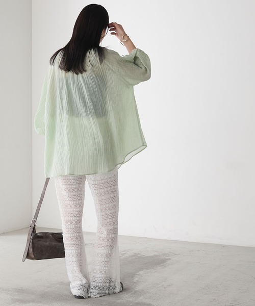 forksy.(フォルクシー)の「【forksy.】楊柳シアー ボリュームスリーブ ブラウス(シャツ/ブラウス・レディース・ライトイエロー/ブラック/ミント・FREE)」の19枚目の写真