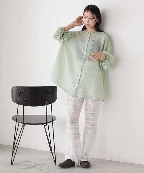 forksy.(フォルクシー)の「【forksy.】楊柳シアー ボリュームスリーブ ブラウス(シャツ/ブラウス・レディース・ライトイエロー/ブラック/ミント・FREE)」の20枚目の写真