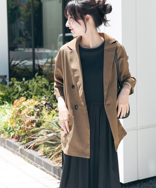 セール】リネンライクハーフスリーブジャケット（その他アウター