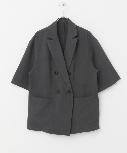 セール】リネンライクハーフスリーブジャケット（その他アウター