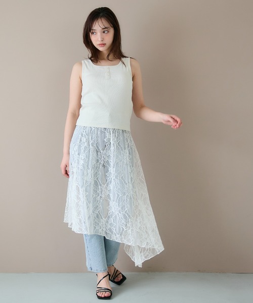 coca(coca)(コカ)の「【WEB限定セール】レーススカート(スカート・レディース・アイボリー・ONE SIZE)」の5枚目の写真