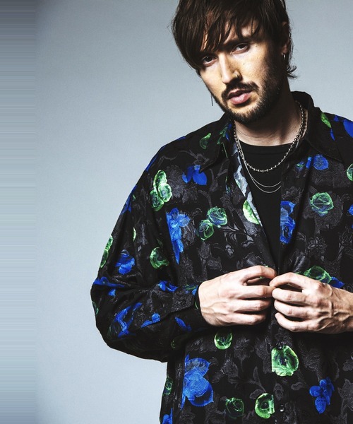 NO ID.（ノーアイディ）の「【NO ID.】Sheer Flower Big Shirt / シアー フラワー ビッグ シャツ（Tシャツ/カットソー・メンズ・ホワイト/グリーン/ブラック・ONE SIZE）」の15枚目の写真