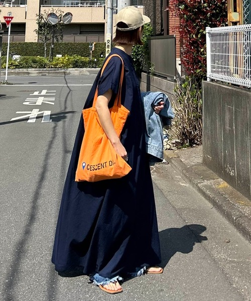 ナイルパーチ　スクエアヨーク ワンピース セール】シアー チェック柄 スクエアカラー ロング ワンピース